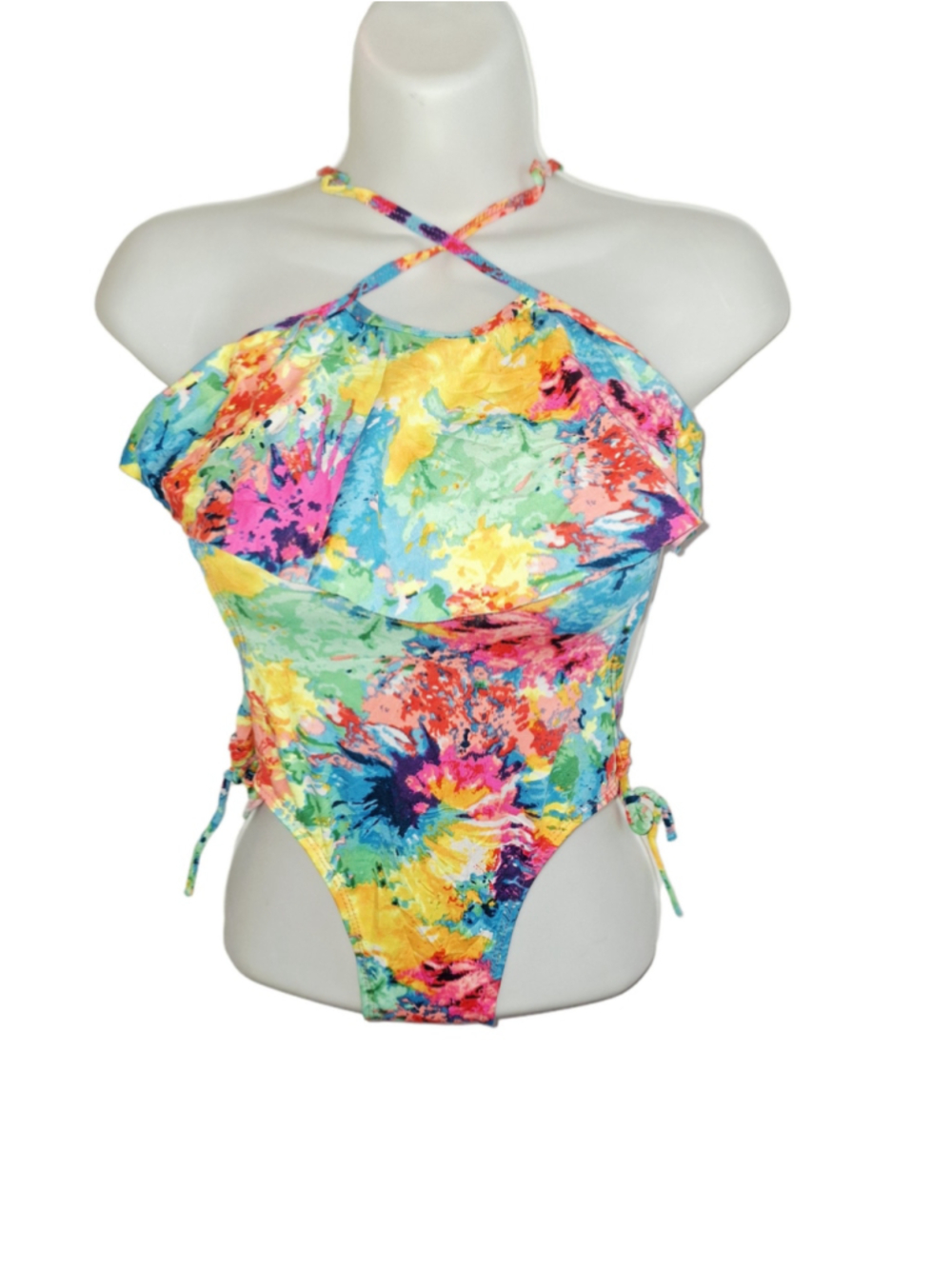 Juniors Momentum Brands Multi-color Tie-Dye One Piece Swimsuit 11/12